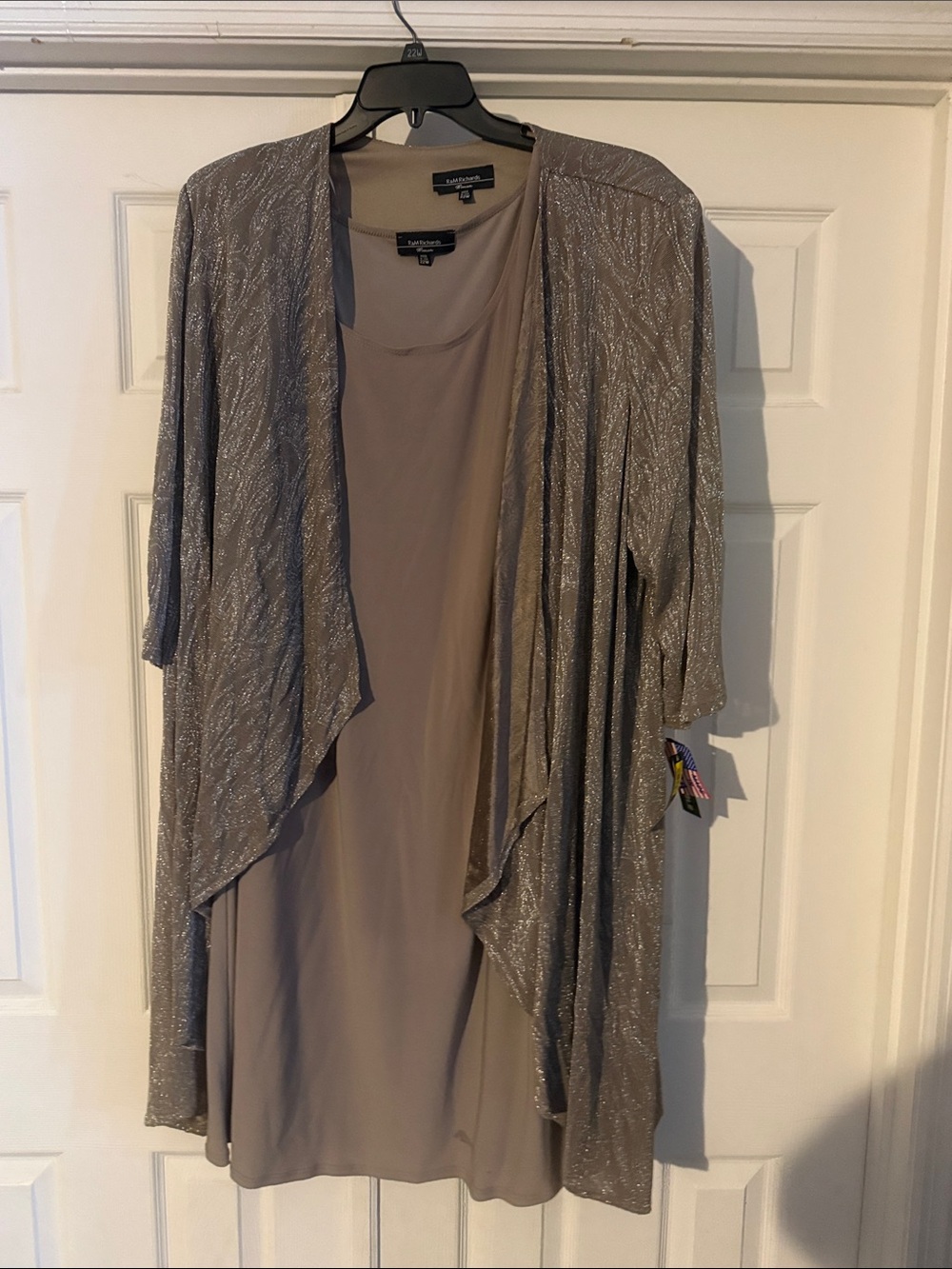 R&M Richard’s NWT Shimmery Draped Cardigan and dress size 22W